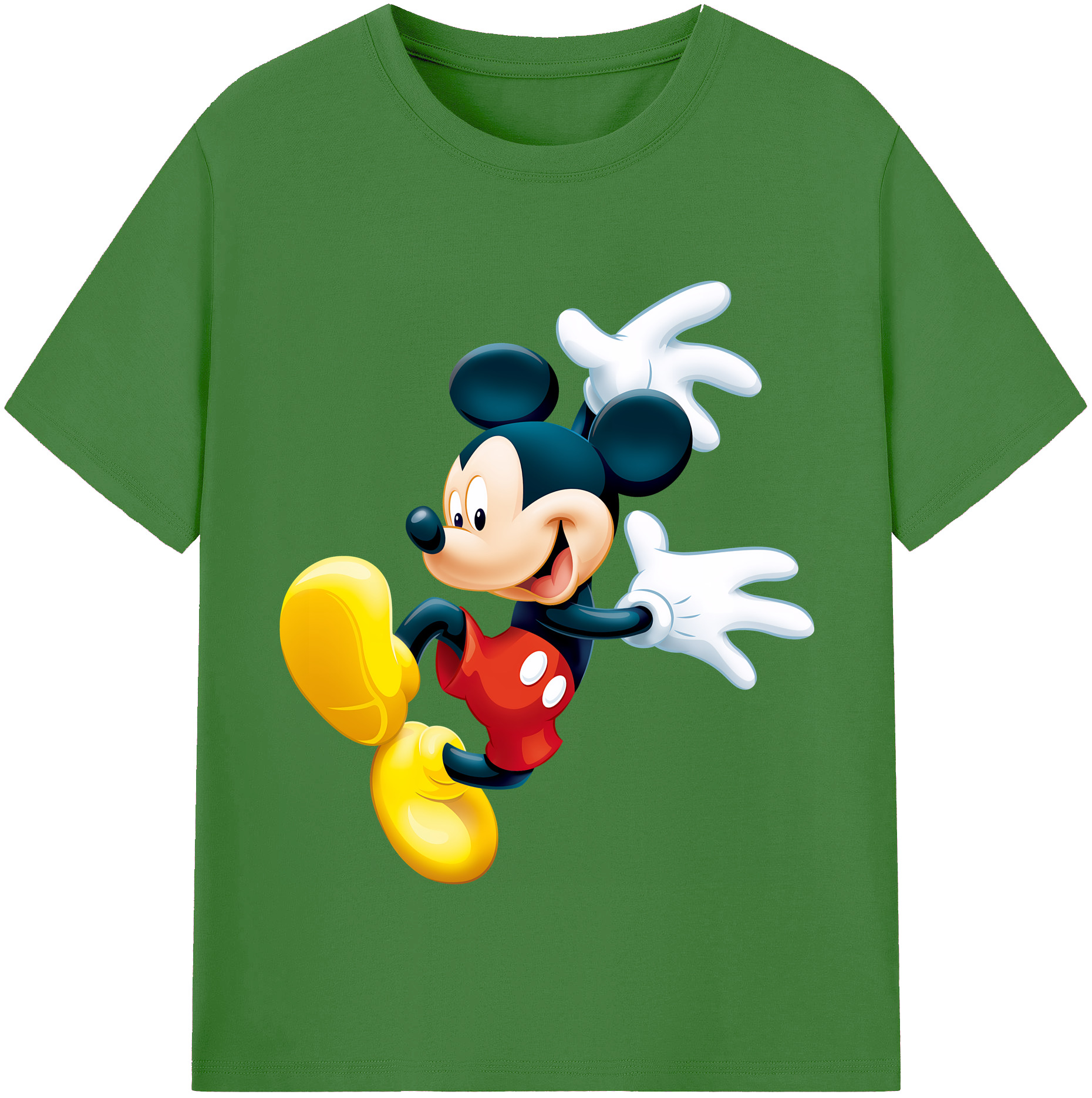 （画像用） ミッキーマウス Mickey Mouse レディースカジュアルプリントTシャツ（綿100％）